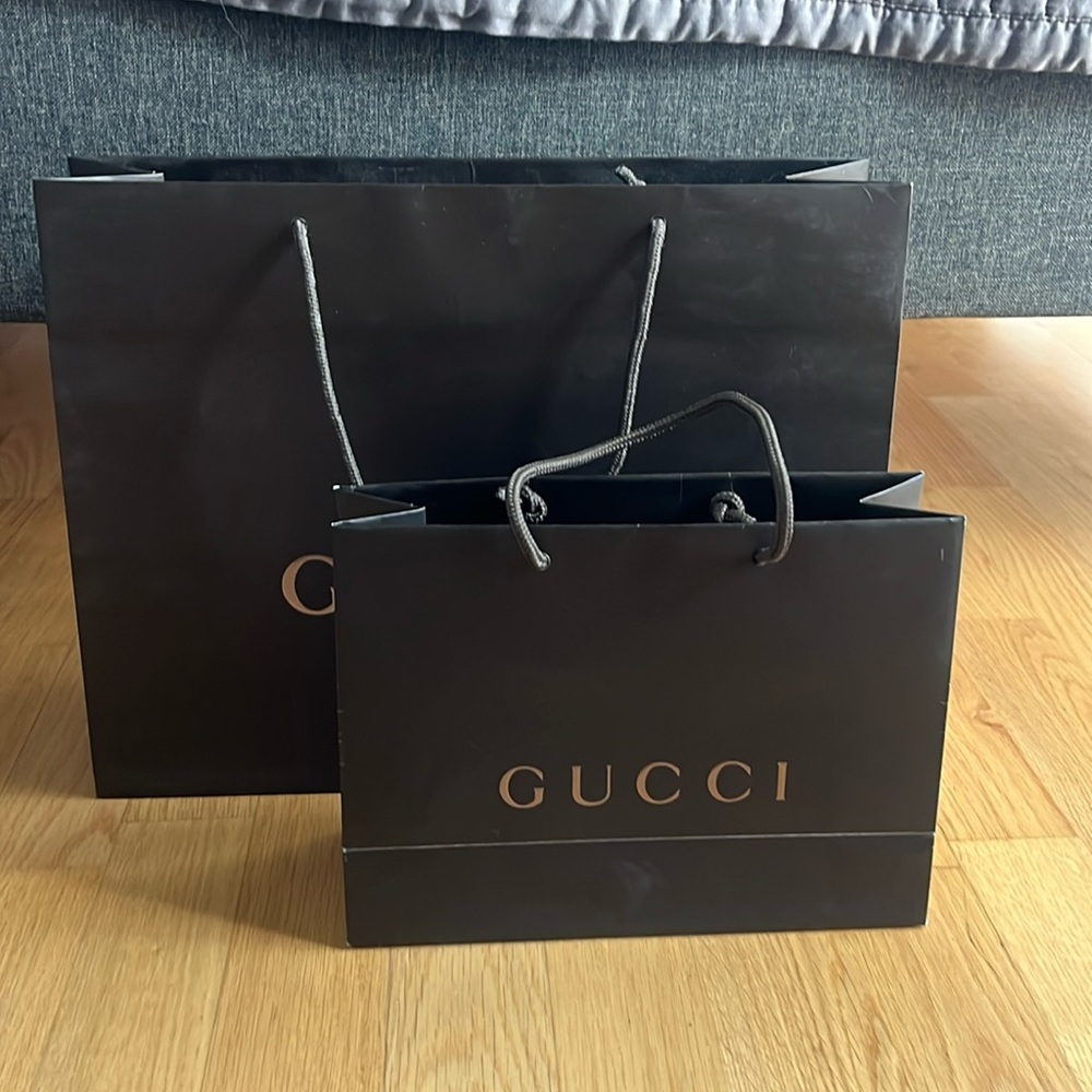 2 Gucci Brown Luxury Shopping Bags